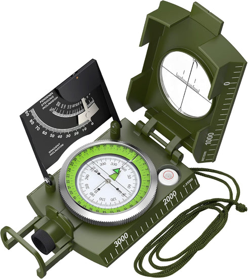 Proster IP65 Hiking Compass with Sighting Clinometer, Professional Military Waterproof Camping Compass with Carry Bag.
