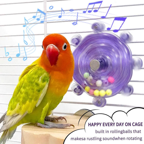 Parakeet Toys, Small Parrot Rotating Interactive Training Toy, Parakeet Cage Accessories, Budgie Toys, Cockatiel Toys