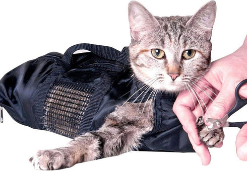 Cat Grooming Bag - Restraint Cats Nail Clipping Cleaning Grooming Bag for Cutting Nails, Bathing, Nail Trim Cleaning