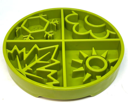 SodaPup Four Seasons Enrichment Bowl – Durable Slow Feeder Bowl Made in USA from Non-Toxic, Pet-Safe, Food Safe Material for Mental Stimulation, Slowing Down Eating, Healthy Digestion, & More