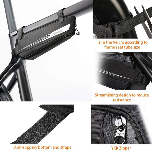Roswheel Race Series 121444 Bike Frame Mounted Bag - Bicycle Triangle Pouch Cycling Accessories Pack for Road Bike