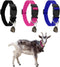 3 Pack Goat Collars with Bell, Adjustable Sheep Collars with Quick Release Buckle, Durable Nylon