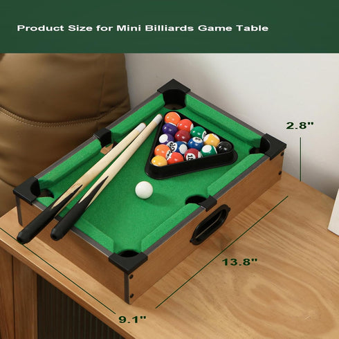 Kinaxixi Mini Pool Table Wooden Billiards Tabletop Board Game for Family Night Party Time Gift for Cat Lovers