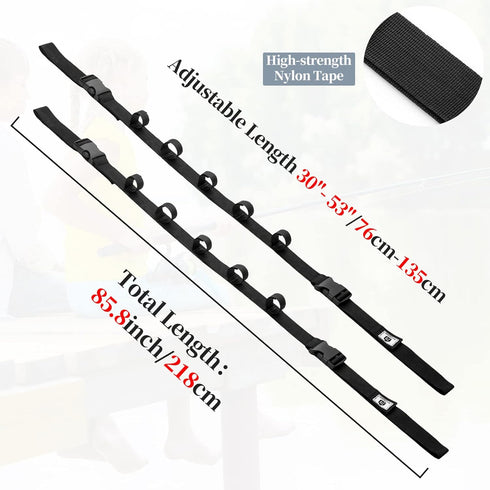 Vehicle Fishing Rod Holder, Heavy Duty Adjustable 5 Rod Capacity Storage Straps for Truck Car SUV Wagons Van