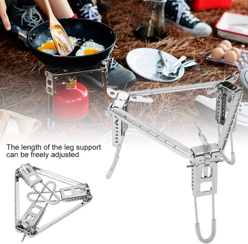 Foldable Gas Stove Pot Rack, Outdoor Stove Bracket, Camping Pot Stand, Foldable Triangle Stand for Cooking