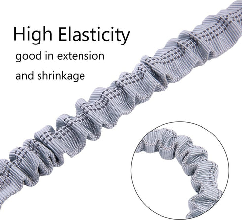 Yangbaga Dog Leash Extender, Shock Absorber Bungee Leash Attachment, Durable Nylon, Grey, 17''-23’’