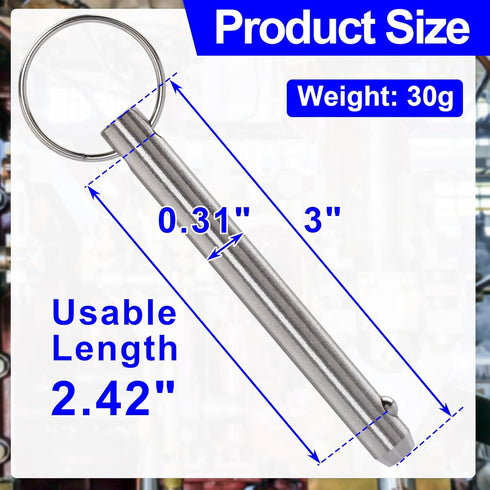 OIIKI Quick Release Pins, 1 Pack Fastener Diameter 5/16 inch(8mm) Usable Length: 2.42inch(61.5mm), Bimini Top Pin, Full 316 Stainless Steel Marine Hardware for Ship Outfitting/Shipbuilding