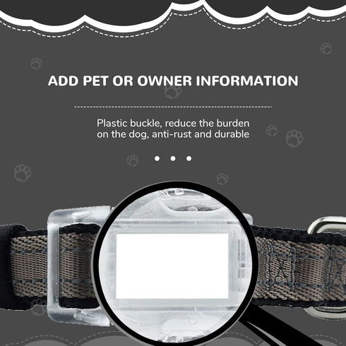 Large Dogs Reflective Dog Collar, Adjustable Mesh Padded Pet Collar with Quick Release Buckle, Durable Grey