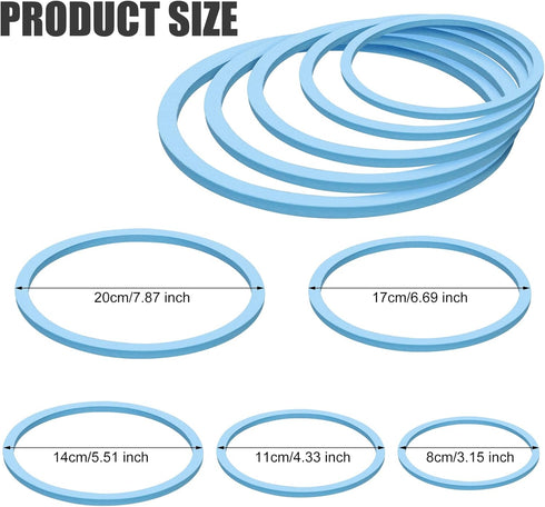 5pcs Aquarium Floating Plant Rings, Foam Round Fish Feeding Rings 5 Size Floating Plant Corral Fish Tank Food Ring Keep Floating Plants in Place (Blue)