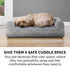 Furhaven Cooling Gel Dog Bed for Medium/Small Dogs, Removable Bolsters, Washable Cover, Faux Fur & Velvet, Smoke Gray