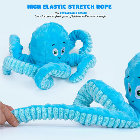 Indestructible Dog Toys for Aggressive Chewers, Octopus Tug of War Stuffed Chew Toys for Large and Small Dogs
