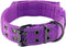 Reflective Dog Collar Heavy Duty Tactical with Control Handle and Metal Buckle for Dog Training (Large, Purple)