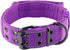Reflective Dog Collar Heavy Duty Tactical with Control Handle and Metal Buckle for Dog Training (Large, Purple)