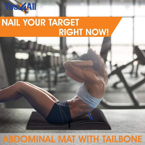 Yes4All Ab Mat Tailbone Support Pad - Foldable Abdominal Exercise Sit Up Support for Core Training