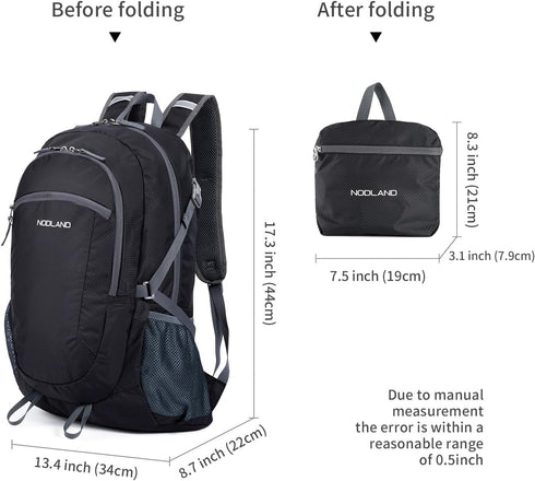 NODLAND Light Weight Packable 45L Backpack for Travel Hiking, Water-Resistant Daypack