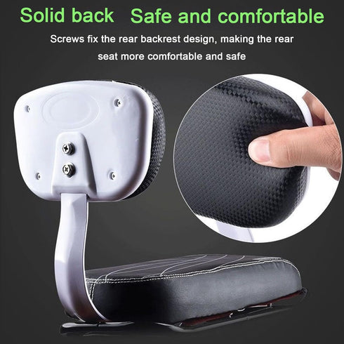 Set hatleues Extra Wide Bike Back Seat Cushion Bike Seat with Backrest Bike Armrest Footrest Handrail Pedals Kids Child