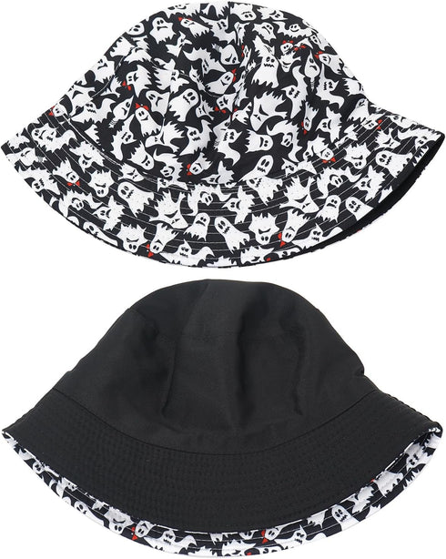 Halloween Bucket Hat, Reversible Beach Sun Hat for Women