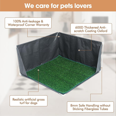Dog Pee Pad Holder with High Walls, Portable Dog Litter Box for Inside Potty, Splash-Proof Pee Shield Pad Holder Tray