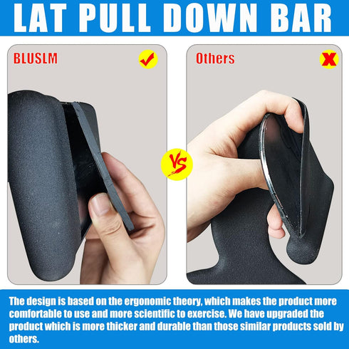 LAT Pull Down Bar for Cable Machine - T Bar V Bar Attachments for Strength Training, Back and Tricep