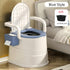 Portable toilet seat with armrests, with lid, with tissue holder, with seat function, robust, easy to clean, no power
