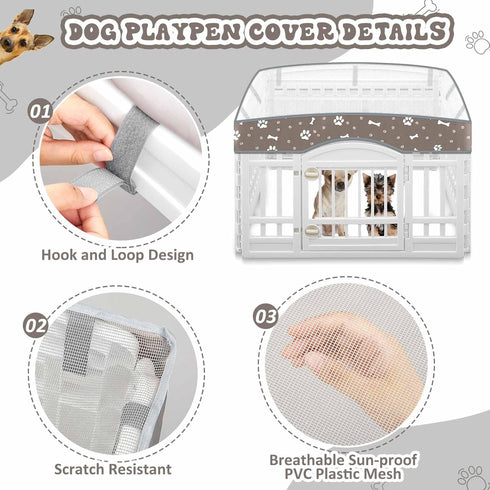 2 Pack 36 Inch 4 Dog Playpens Cover and Bottom Mat Fits for Panels Pet PlayPen, Dog Crate Cover Puppy Exercise Pad