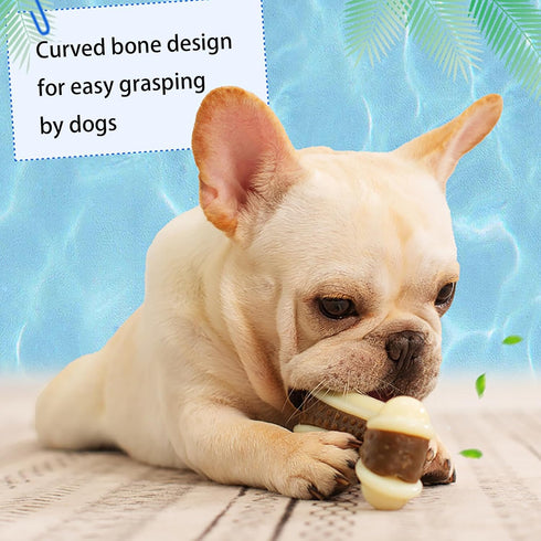 Dog Chew Toys 3 Pack, Indestructible Real Beef Flavor for Aggressive Chewers, Durable Nylon for All Breeds