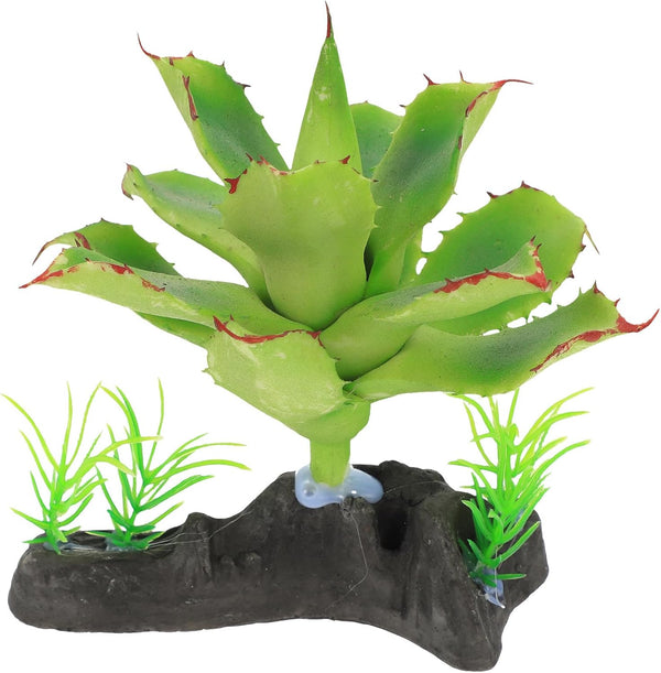 FAVOMOTO Reptile Terrarium Plant Box with Fake Rose Greenery, Sturdy Aquarium Decor