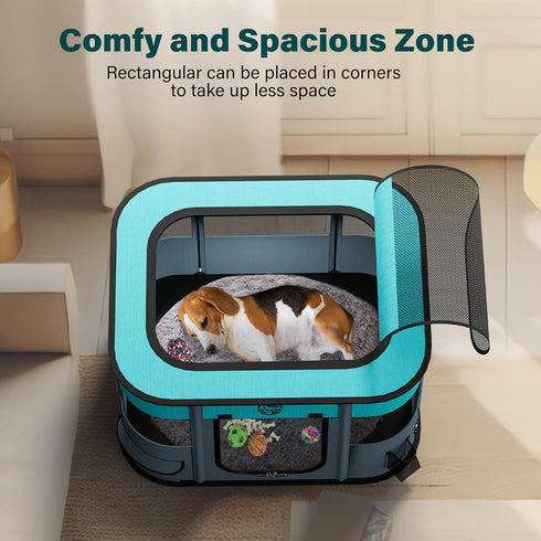 1) Puppy Playpen Cat Dog Crate: Play Pen Indoors Pet Playpens Portable Foldable Cage Kennel House for Small Kitten