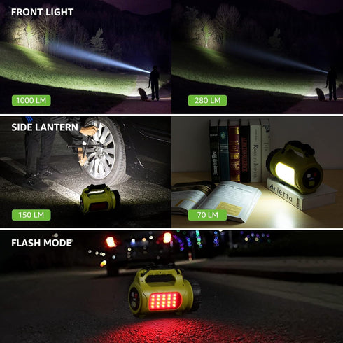 LE Rechargeable LED Lantern, 1000LM, 5 Light Modes, Power Bank, IPX4 Waterproof