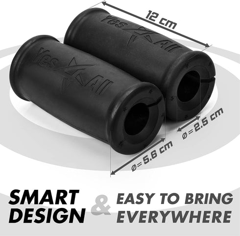 Yes4All Thick Dumbbell Handles Grips for Weightlifting, Firm Rubber Barbell Grips
