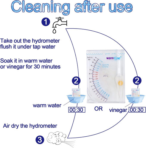 Abnaok Salinity Tester, Accurate Automatic Hydrometer for Sea Specific Gravity Test in Fish Tank