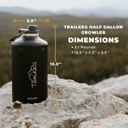 Sports Water Bottle, 64 oz Vacuum Insulated Stainless Steel, Double Walled, Hot for 12 Hours, Cold for 48 Hours