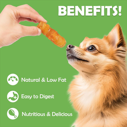MON2SUN 3 Inch 13.23oz (10 Count Pack 1) Rawhide Free Dog Treats, Chicken Wrapped Rolls, Low Fat and Training Snacks