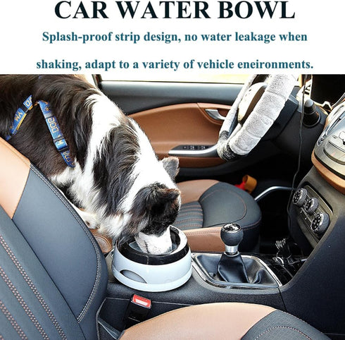 No Spill Dog Water Bowl, 25oz Large Capacity Slow Feeder, Spill Proof Pet Water Dispenser for Travel Drinking (Green)