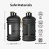 TOOFEEL 2 Liter Water Bottles - BPA Free Half Gallon Sports Bottle with Measurements Marked (Matte Black)