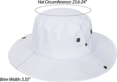 Foldable Bucket Hats with String, Wide-Brim Hiking Fishing UV Sun Protection Floppy Sun Hat