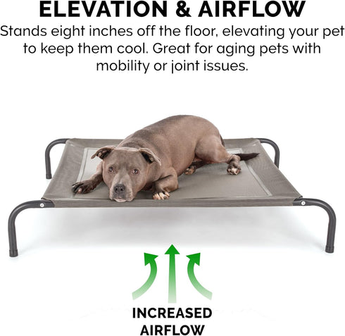 Furhaven Elevated Pet Cots, Cooling Nylon Mesh Hammock for Small Dogs & Cats, Graphite Gray