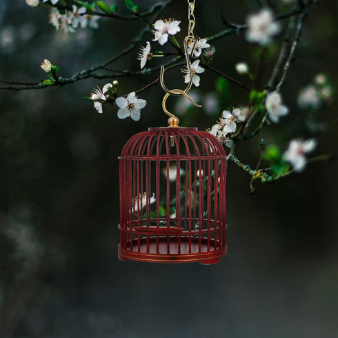 PRETYZOOM Vintage Pet Cage, Garden Insert Shelter, Hanging Cage for Hamster Habitat, Wooden Metal Container