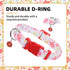 PUPTECK Cute Adjustable Dog Collar, Red Floral Pattern Design for Small Medium Large Dogs, Gift for Male Female Dogs