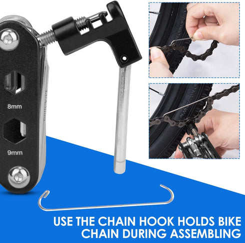 WOTOW 14 in 1 Bike Repair Tool Kit & Saddle Bag, Multitool Set with Portable Under Seat Bag for Road Mountain Bicycle