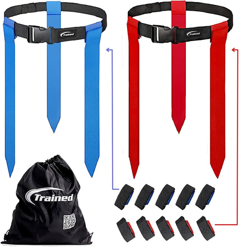 Trained Man Flag Football Belts, Adjustable Flag Football Set for Sports Teams,