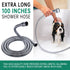 3 Mode High Pressure Dog Shower Attachment, Handheld Sprayer with ON/OFF Switch, 100 Inches Stainless Steel Hose