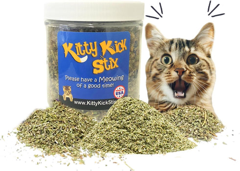 Kitty Kick Stix Premium Bulk Catnip - 100% Natural Catnip Treats for Toys, Spray, & Accessories, Made in USA
