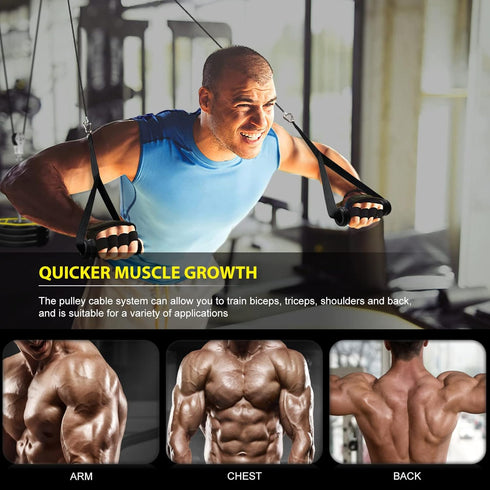 Weight Cable Pulley System Gym, Attachments for Home Gym LAT Pull Down and Biceps Curl Workout