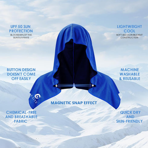 50 CSITE Cooling Hoodie Towels, Instant Cooling Towels for Neck and Face, UPF Sun Protection, Ice Towel for Hot