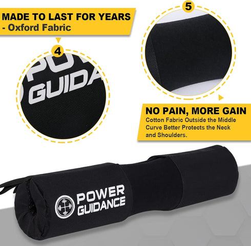 POWER GUIDANCE Barbell Squat Pad - Neck & Shoulder Protective Pad with Anti-Skid Points for Squats, Lunges,