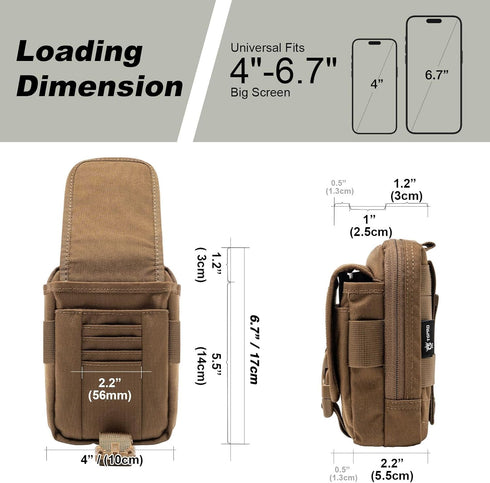 Pack TSPRO Tactical Molle EDC Pouch Utility Tool Pouches Organizer Phone Holster Durable Belt Waist Bag Military Gear
