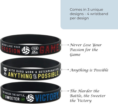 Inkstone Volleyball Motivational Silicone Bracelets, Sport Gift Wristbands