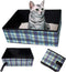 Collapsible Portable Cat Litter Box, Foldable Travel Litter Box, Waterproof, Standard Carrier Blue