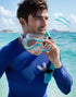 Snorkeling Gear for Adults, Dry-Top Snorkel Set with 180° Panoramic Diving Mask for Swimming
